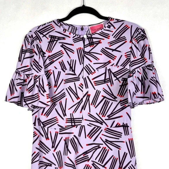 KATE SPADE Frozen Lilac Matches Dress - NJMUA391 - Sz 0 - Picture 6 of 15